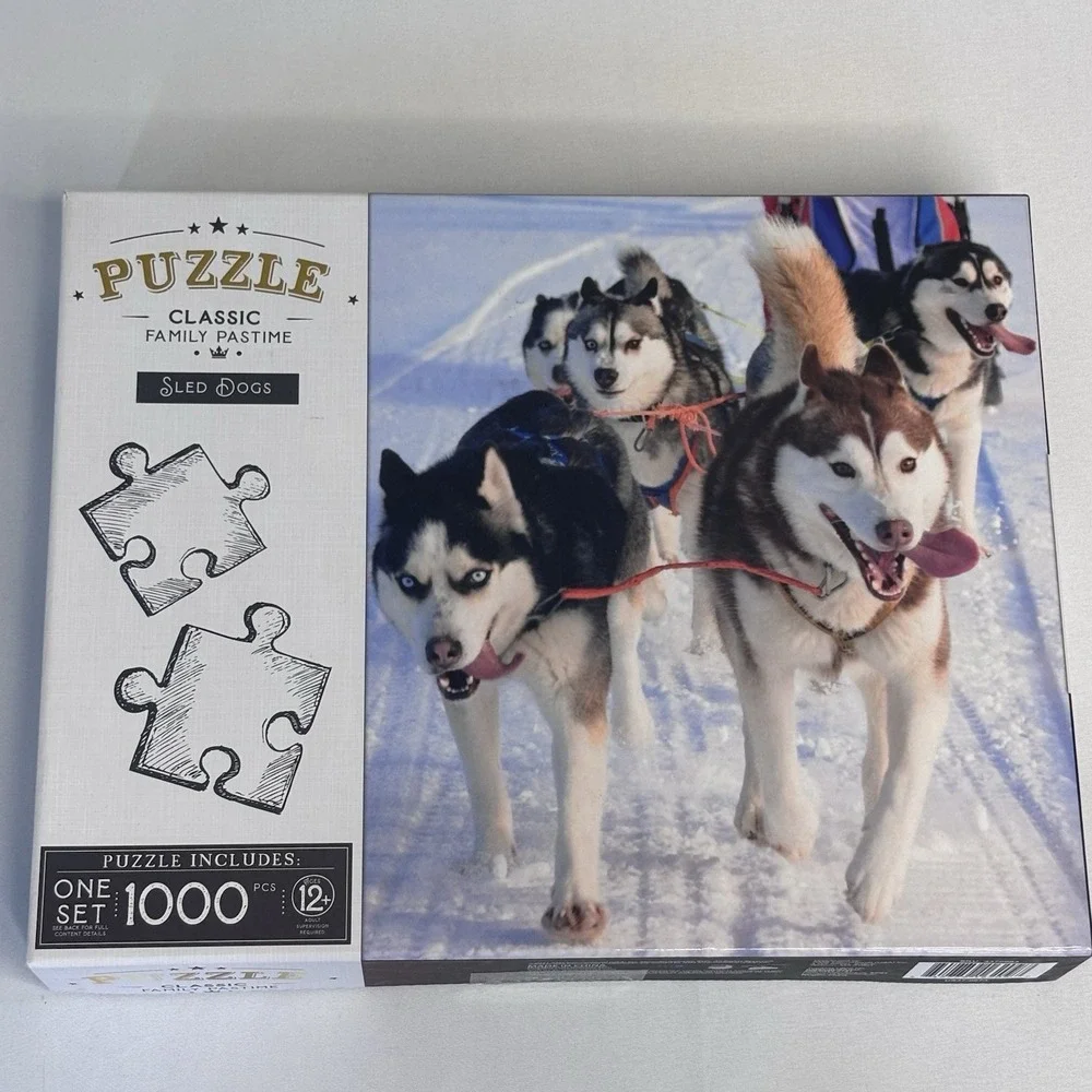 Lot Of Four Puzzles 3 New/Sealed 1 Preowned Dogs, Trains, Cars, Horses,‎ Beaches